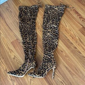 Fashion Nova Animal Print Over-the-Knee Boots
